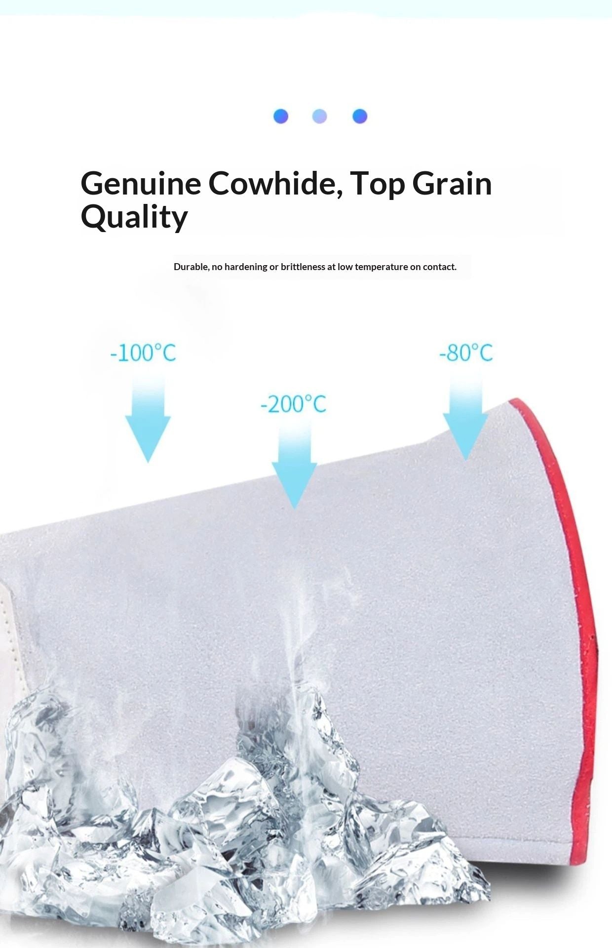 Cryogenic Gloves 40cm Long Mid-arm LN2 Protective Gloves for Liquid Nitrogen/Dry Ice/Cold Storage V1192-AZ-W-3554