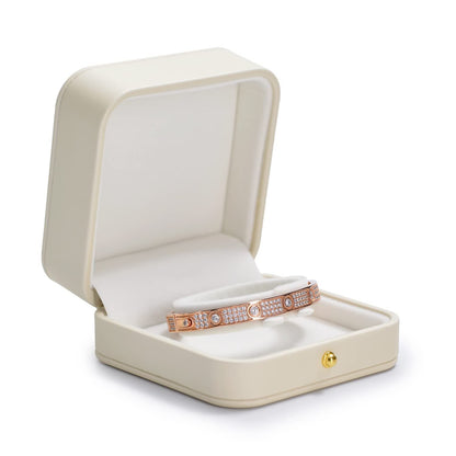 Premium Leather Bracelet Bangle Box Jewelry Gift Case white Interior Bracelet Storage Holder(White) V1192-AZ-W-3558