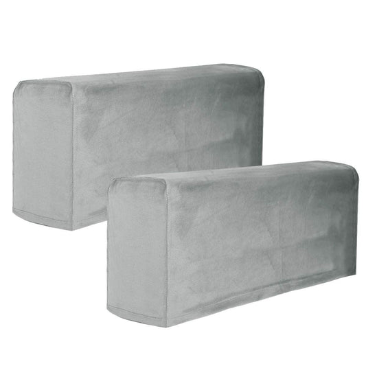 2Pcs Light Grey Armrest Covers, Washable Stretch Couch Arm Covers Couch Sofa Armchair Slipcovers for Chairs V1192-AZ-W-3559