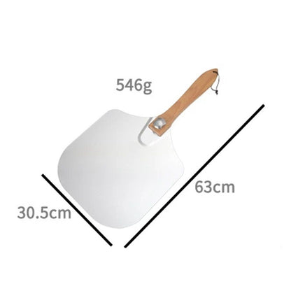 Removable Pizza Shovel With Foldable Wooden Handle For Easy Storage Spatula Paddle For Baking(Flat handle) V1192-AZ-W-3560