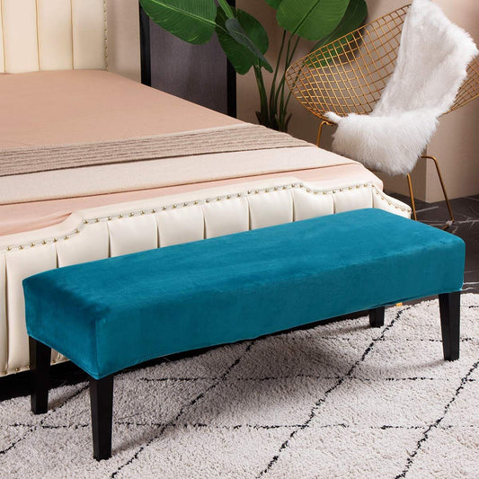 Dining Room Bench Covers,Soft Stretch Thick Bench Slipcover, Removable Washable Bench Cushion Slipcovers for V1192-AZ-W-3563
