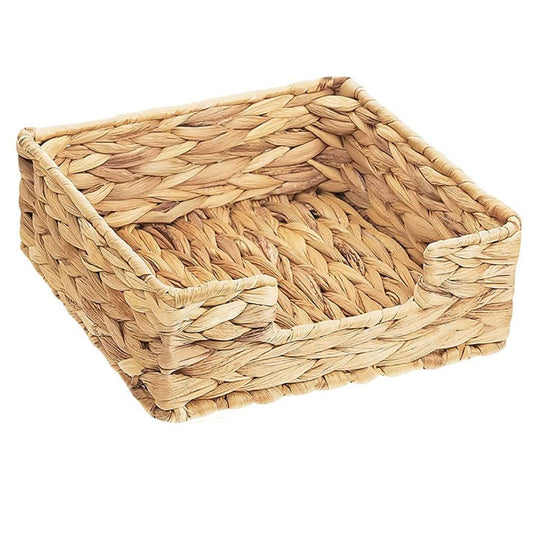 Water Hyacinth Guest Towel Holder for Bathroom, Wicker Napkins Baskets for Dinning Room, Rattan Napkin V1192-AZ-W-3565