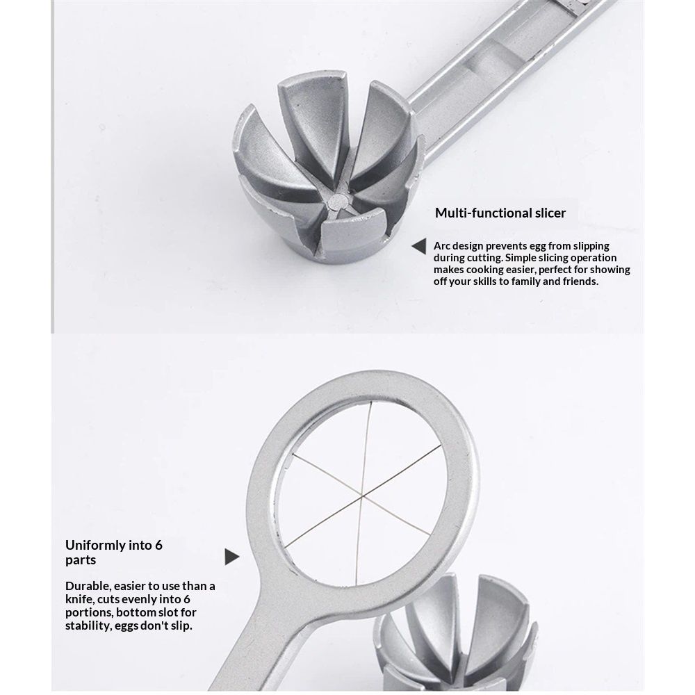 Best Utensils Stainless Steel Egg Slicer Wedger Cutter, Divides Hard Boiled Eggs Into 6 Equal Segments In One V1192-AZ-W-3567