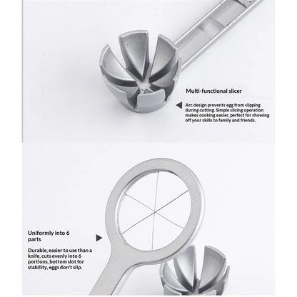 Best Utensils Stainless Steel Egg Slicer Wedger Cutter, Divides Hard Boiled Eggs Into 6 Equal Segments In One V1192-AZ-W-3567