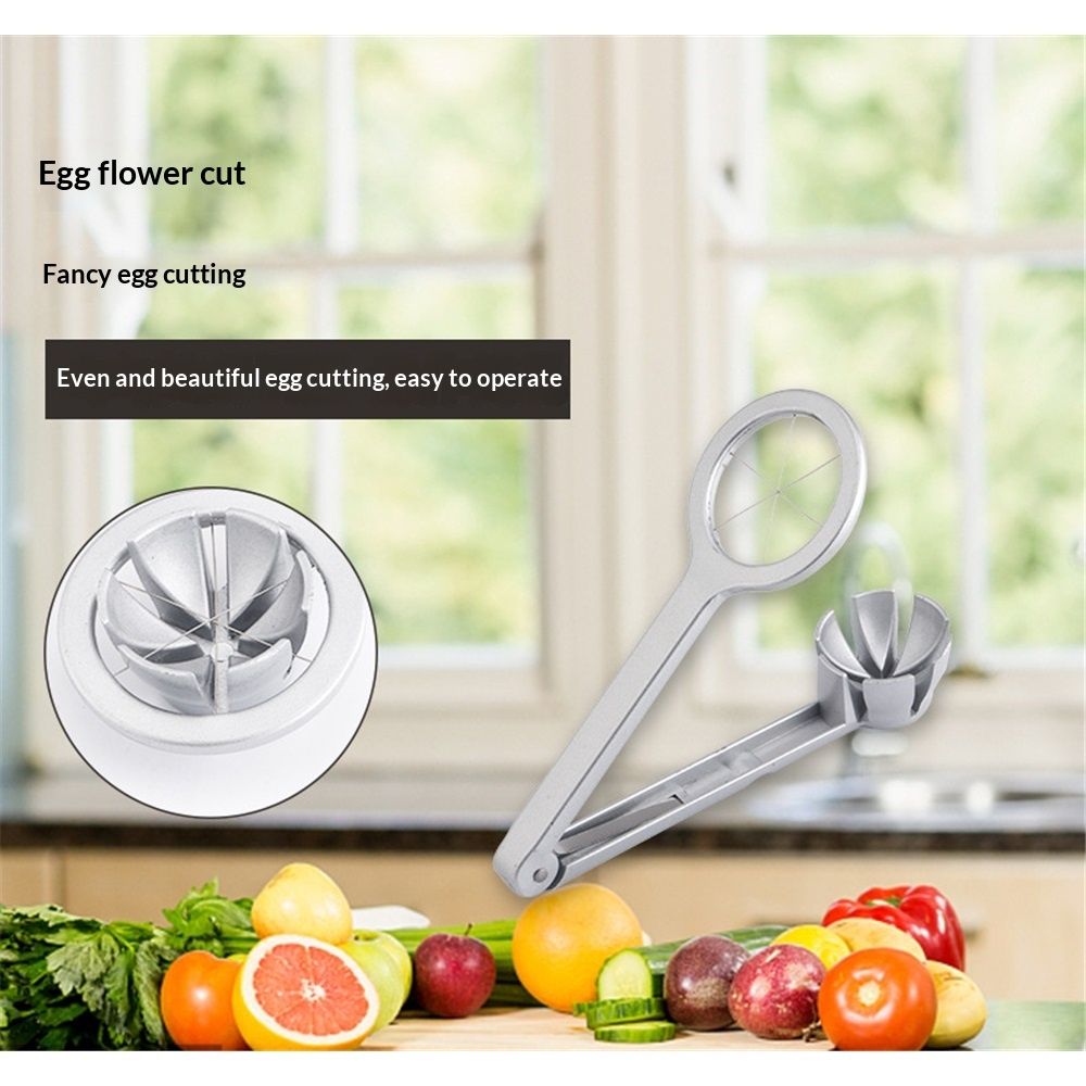 Best Utensils Stainless Steel Egg Slicer Wedger Cutter, Divides Hard Boiled Eggs Into 6 Equal Segments In One V1192-AZ-W-3567