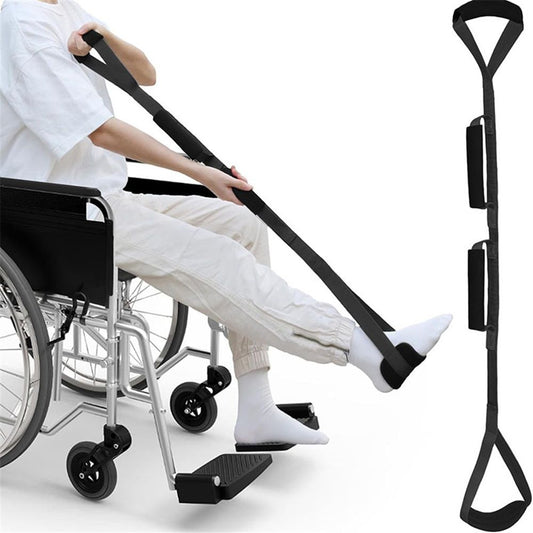 Multi-Loop Leg Lifter Strap 42 in,Rigid Hand Strap Padded Foot Loop with 3 Hand Grips Aid Device for V1192-AZ-W-3569