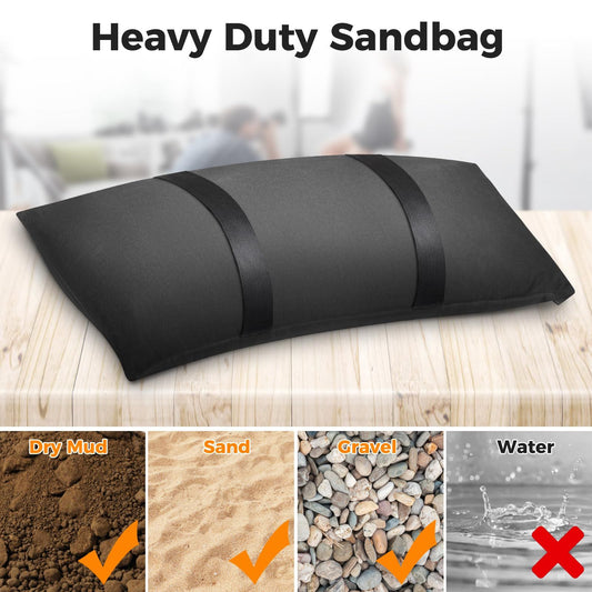 2 Packs Sand Bags for Weight, Outdoor Weatherproof Heavy Duty Weight Sandbag for Furniture Umbrella Stand V1192-AZ-W-3577