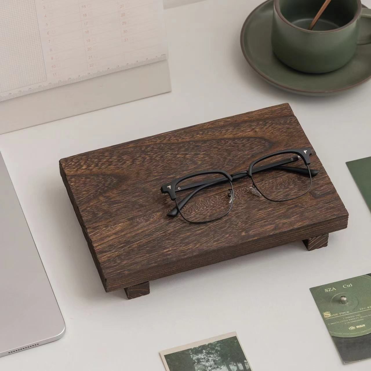 Wooden square storage rack desktop figurine display storage rack display board desktop photography decoration V1192-AZ-W-3579