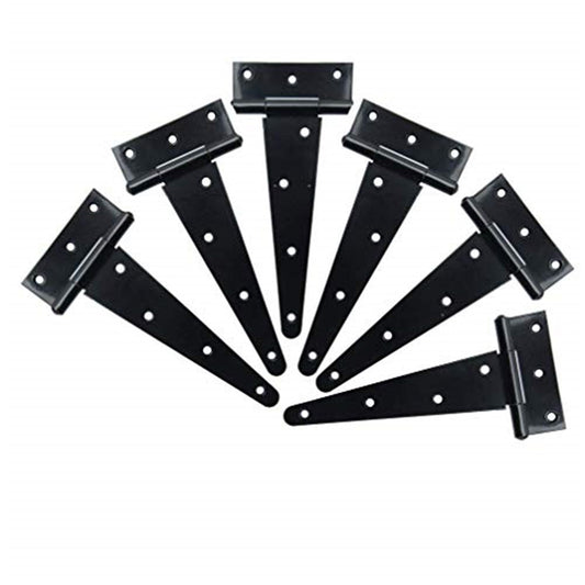 Heavy Duty T Hinge Tee T Strap Shed Gate Barn Fence Door Hinge Wrought Rustproof All Size Black (6 pcs, 8 V1192-AZ-W-3597