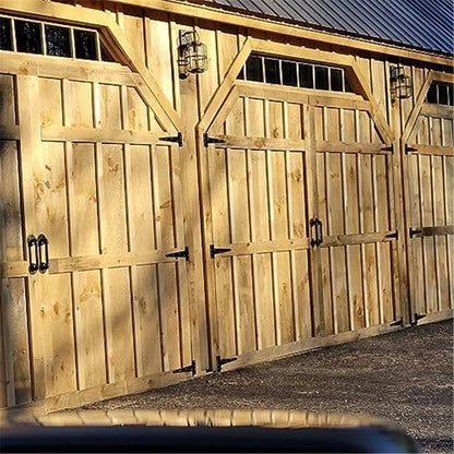 Heavy Duty T Hinge Tee T Strap Shed Gate Barn Fence Door Hinge Wrought Rustproof All Size Black (6 pcs, 8 V1192-AZ-W-3597