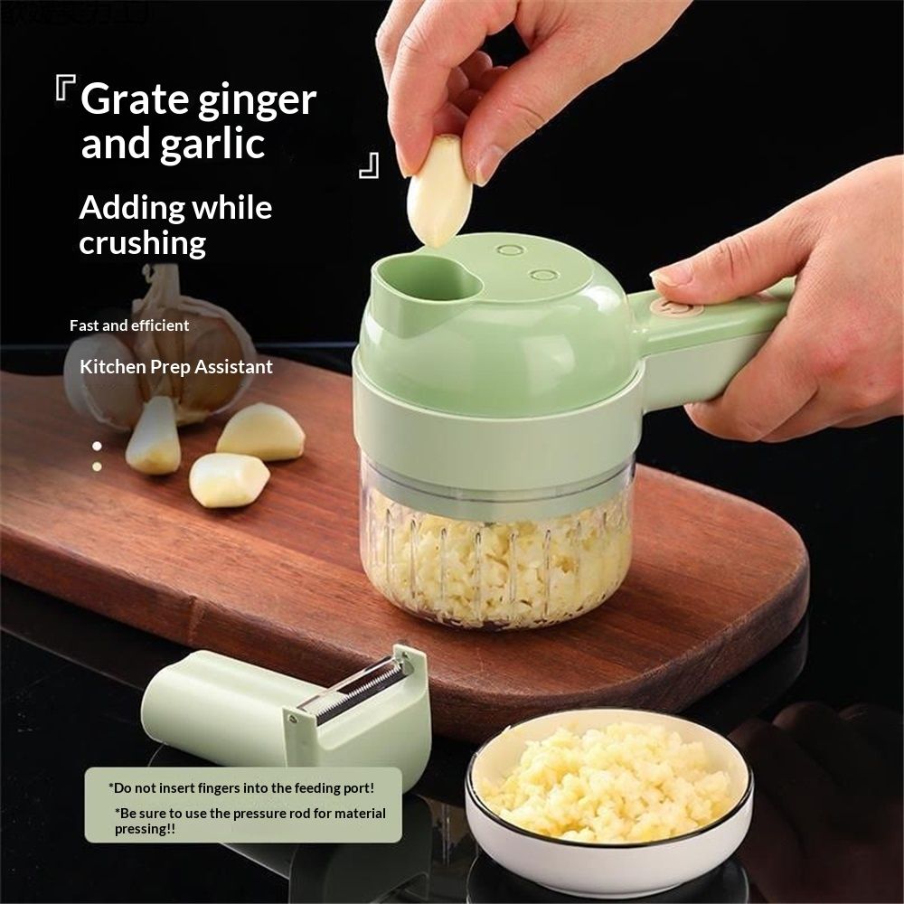 Multi-Functional Portable Electric Vegetable Cutter Set, Wireless Vegetable Processor for Garlic, Peppers, V1192-AZ-W-3600