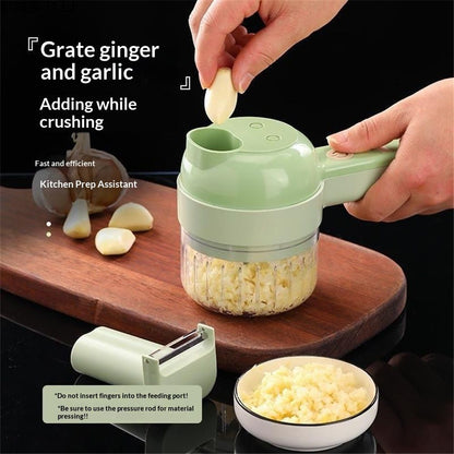 Multi-Functional Portable Electric Vegetable Cutter Set, Wireless Vegetable Processor for Garlic, Peppers, V1192-AZ-W-3600