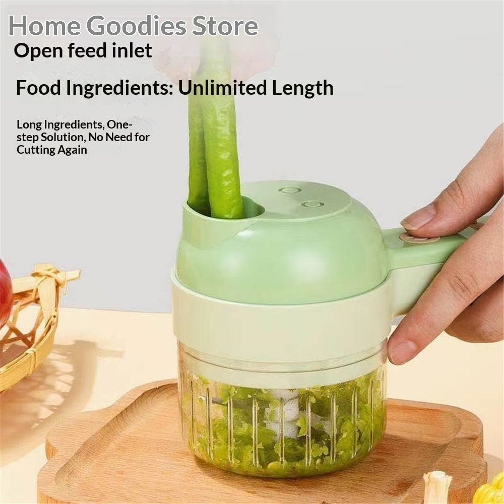 Multi-Functional Portable Electric Vegetable Cutter Set, Wireless Vegetable Processor for Garlic, Peppers, V1192-AZ-W-3600