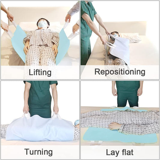 2 Pack Bed Pads for Incontinence Positioning Bed Pad with Handles for Lift and Transfer Reusable Waterproof V1192-AZ-W-3603