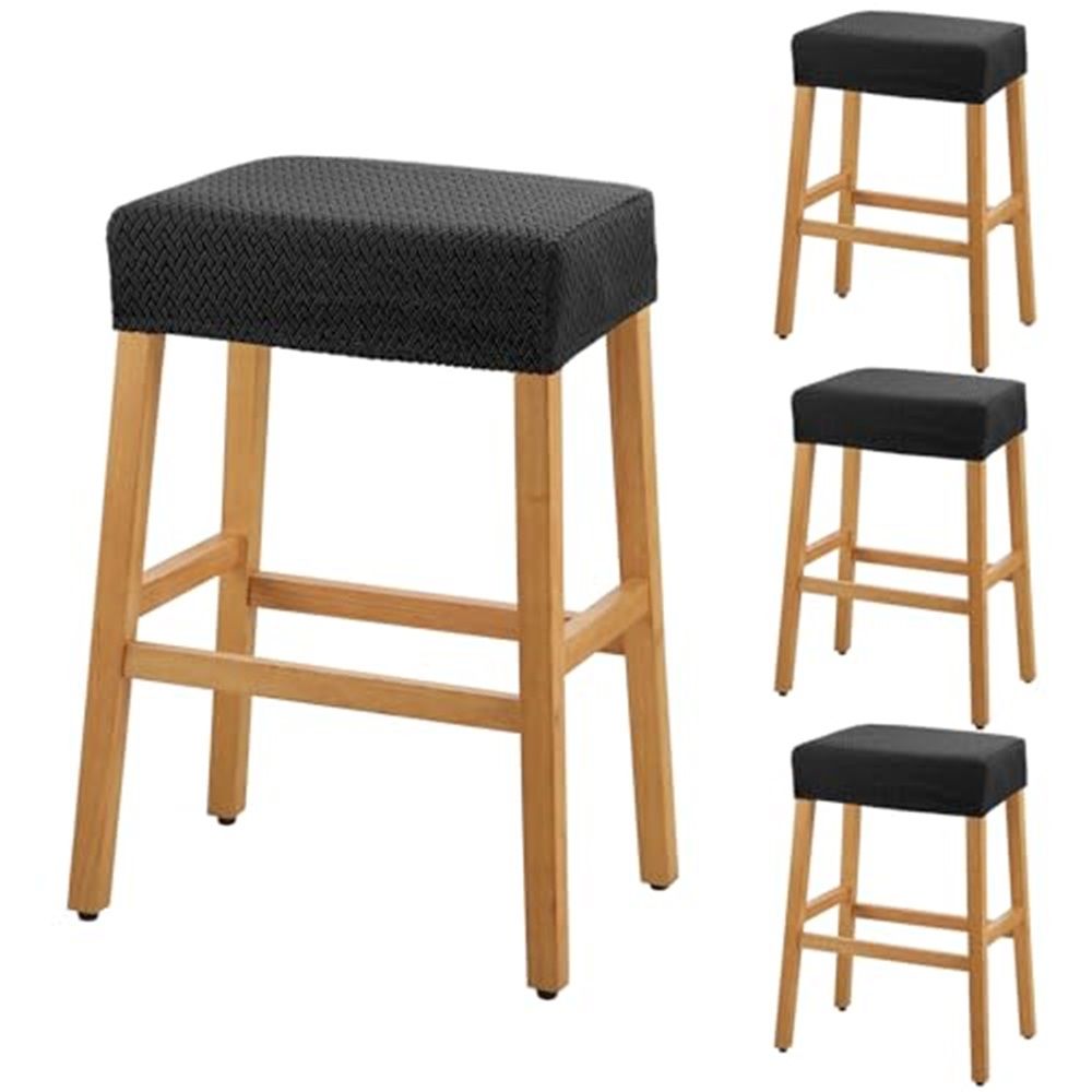 Stool Covers Rectangle - 4 Pack Stretch Waterproof Saddle Seat Cover Counter Bar Stools Bar Chairs Covers V1192-AZ-W-3608