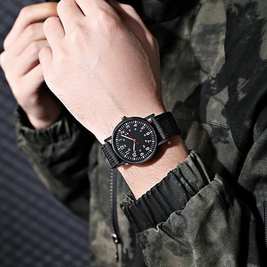 Mens Watches, Luminous Sport Nylon Band Military Army Watch Analogue Quartz Wrist Watches for Men V1192-AZ-W-3621