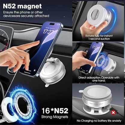 Vacuum Magnetic Suction Phone Holder, Foldable and Retractable Hands-Free Suction Cup Phone Mount for V1192-AZ-W-3623
