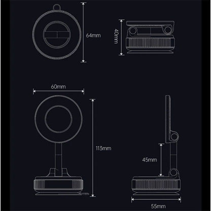 Vacuum Magnetic Suction Phone Holder, Foldable and Retractable Hands-Free Suction Cup Phone Mount for V1192-AZ-W-3623