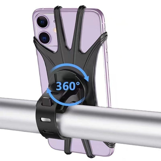 Bike Phone Mount, Universal Bike Cell Phone Holder, 360 degrees Rotatable, Silicone Bicycle Phone Mount V1192-AZ-W-3625