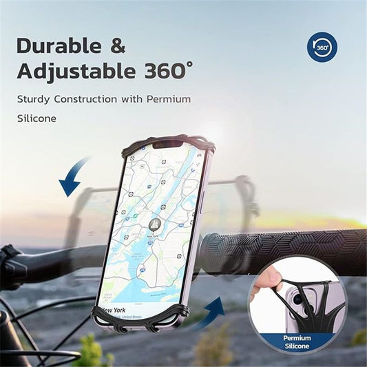 Bike Phone Mount, Universal Bike Cell Phone Holder, 360 degrees Rotatable, Silicone Bicycle Phone Mount V1192-AZ-W-3625