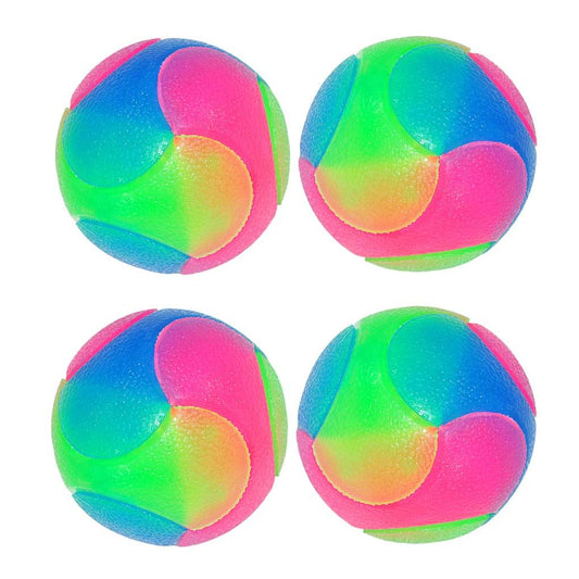 4 pcs Light Up Dog Balls Flashing Elastic Ball Glow in The Dark Interactive Pet Toys for, Cats, Dogs,Diameter V1192-AZ-W-3628