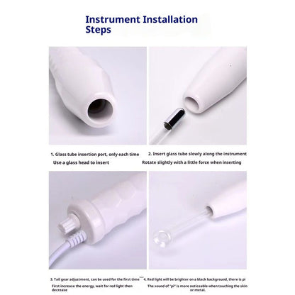 High Frequency Facial Machine - Portable Handheld High Frequency Facial Skin Wand Machine with 4 Different V1192-AZ-W-3631