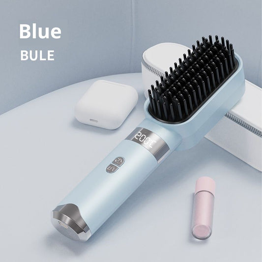 Cordless Hair Straightener Brush Portable on The go Comb for Travel USB chargingTwo Power sources Fast V1192-AZ-W-3633