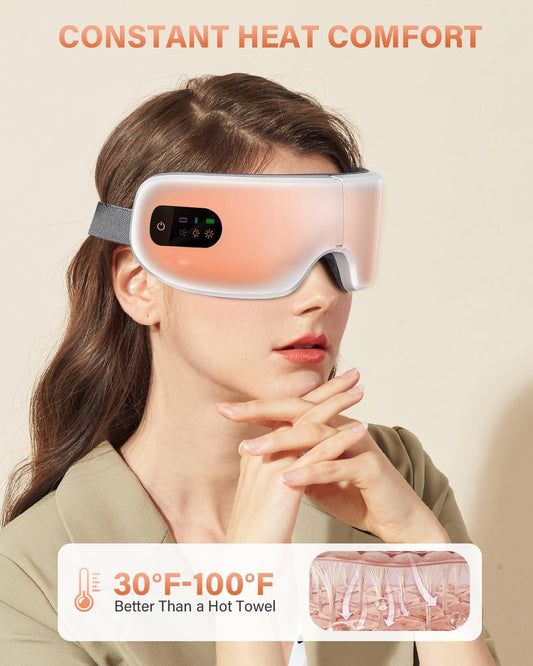Eye Massager with Heat, 5 Massage Modes, Eye Mask, Birthday Gifts for Women, Men, Friend, Mom and Dad, Sleep V1192-AZ-W-3634