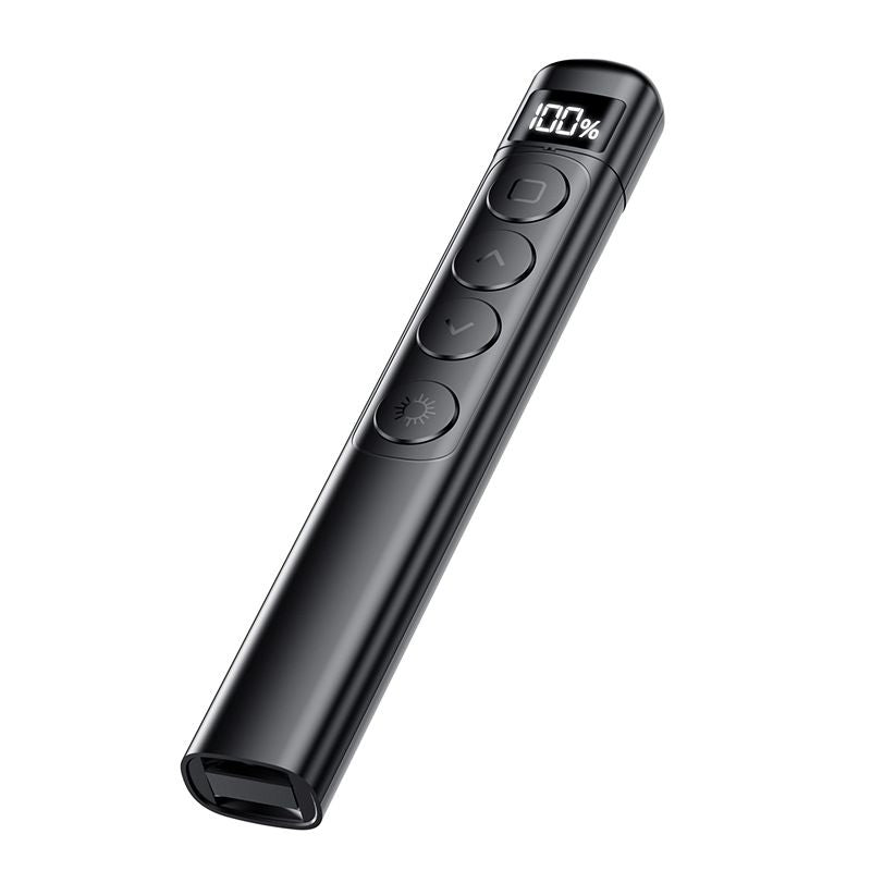 Wireless Presentation Clicker with Pointer Stick,Rechargeable Presenter Remote Light Pointer with Screen V1192-AZ-W-3641