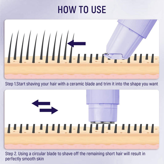 2 in 1 Bikini Trimmer for Women, Dual Head Electric Razor,Wet/Dry Use Women Electric Shaver, Painless Body V1192-AZ-W-3645