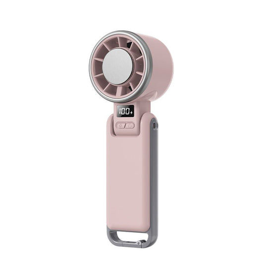 Portable Handheld Turbo Fan with Ice Cooling, 5 Speed Battery Rechargeable Foldable 2in 1 Mini Fan,Desk Fan, V1192-AZ-W-3646
