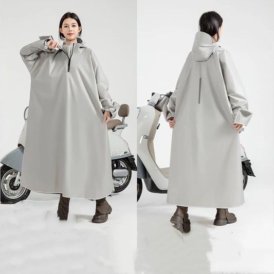 Hooded Rain Poncho for Adult with Pocket and Zipper, Waterproof Lightweight Raincoat for Men and V1192-AZ-W-3650