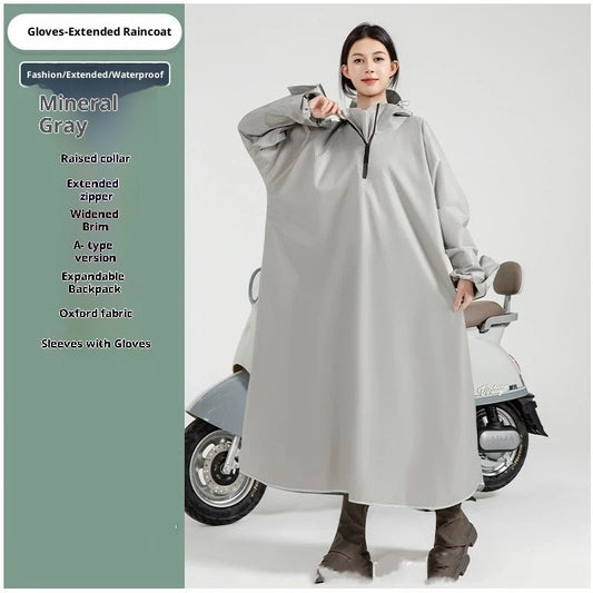 Hooded Rain Poncho for Adult with Pocket and Zipper, Waterproof Lightweight Raincoat for Men and V1192-AZ-W-3650