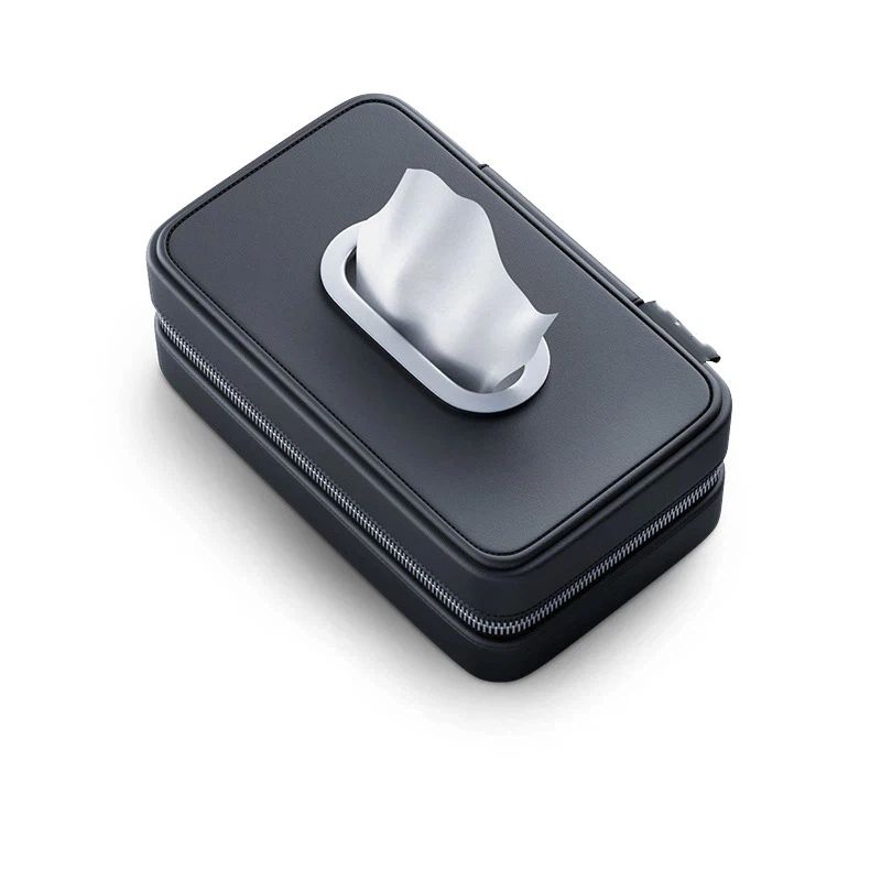 Car Tissue Holder, PU Leather Tissue Napkin Box,Car Armrest Box Tissue Bag,Backseat Napkin Rectangle V1192-AZ-W-3651