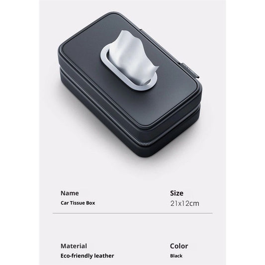 Car Tissue Holder, PU Leather Tissue Napkin Box,Car Armrest Box Tissue Bag,Backseat Napkin Rectangle V1192-AZ-W-3651
