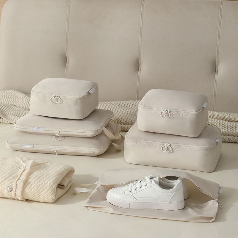 Compression Packing Cubes for Travel - Luggage Organizer Bags - Double Zipper Packing Cubes for Suitcases V1192-AZ-W-3655