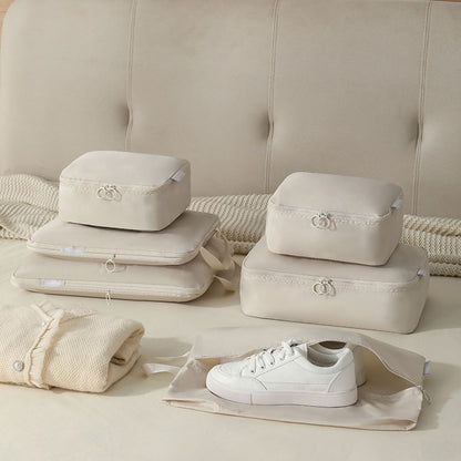 Compression Packing Cubes for Travel - Luggage Organizer Bags - Double Zipper Packing Cubes for Suitcases V1192-AZ-W-3655