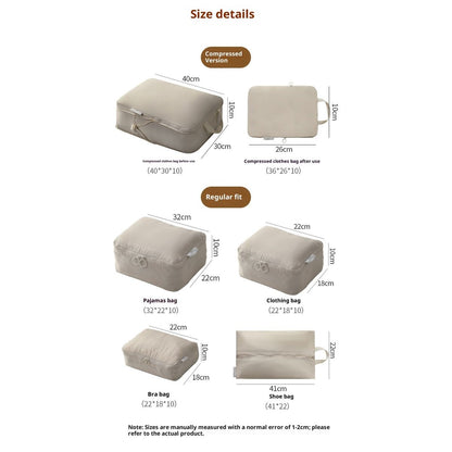 Compression Packing Cubes for Travel - Luggage Organizer Bags - Double Zipper Packing Cubes for Suitcases V1192-AZ-W-3655