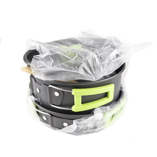 Camp Cookware 2-3 People Set, Pan Pot Teapot Lightweight Outdoor Portable Camping Cooker Set for Trekking V1192-AZ-W-3657