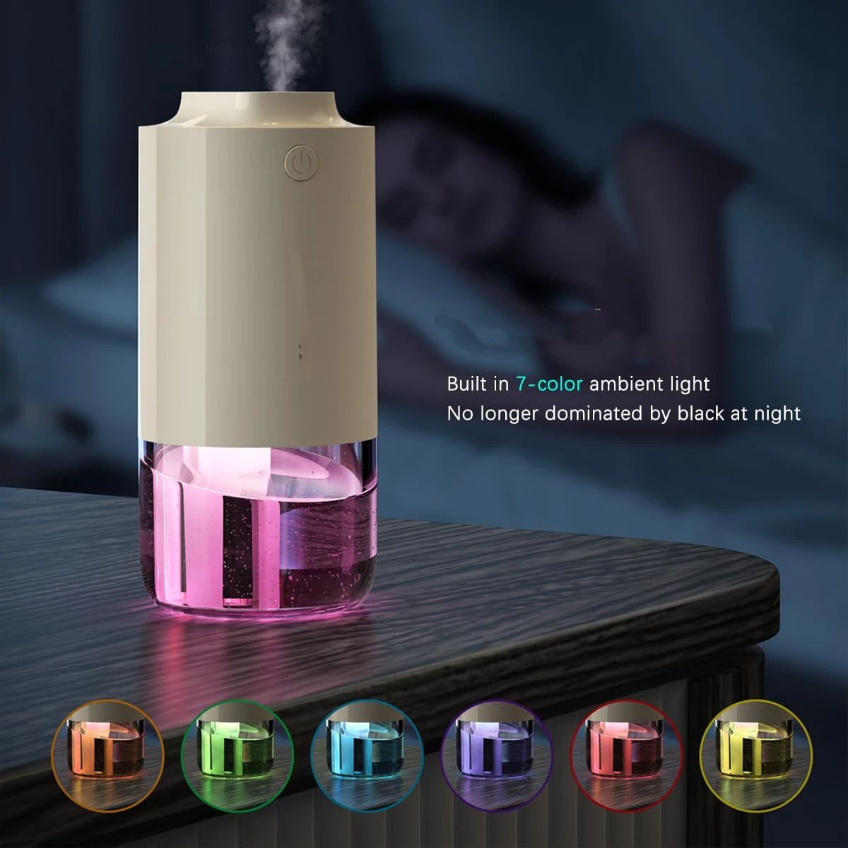 Car Diffuser Car Humidifier Rechargeable Aromatic Essential Oil Diffuser with and Cold Mist Intelligent V1192-AZ-W-3665