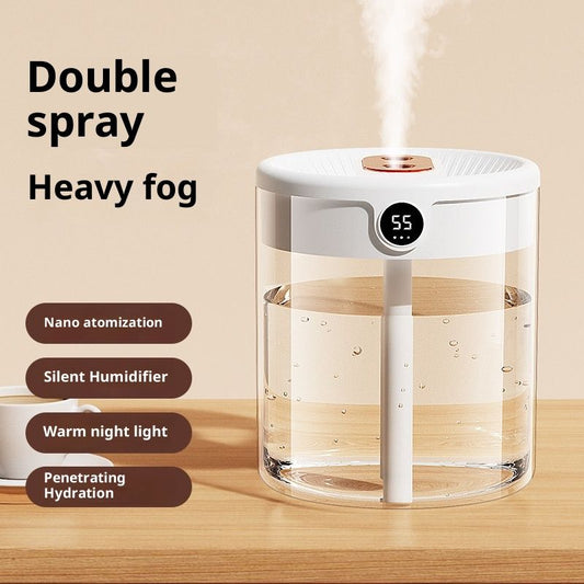 2L Smart Humidifiers for Bedroom, Rechargeable Top Fill Humidifier with Night Light, Cool Mist Humidifier for V1192-AZ-W-3670