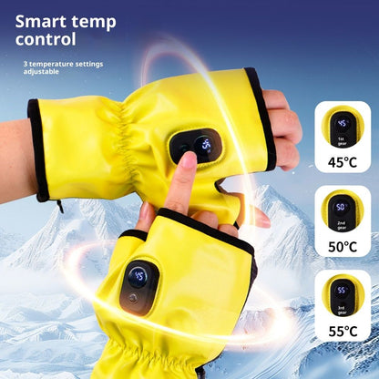 ElectricFingerless Heating Writing Gloves for Students,Hand Warmer for Indoor and Outdoor USB charging V1192-AZ-W-3674