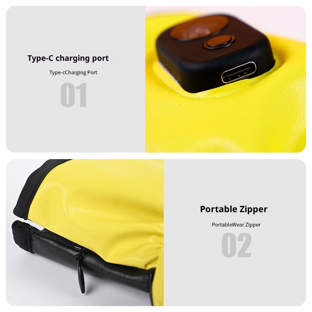 ElectricFingerless Heating Writing Gloves for Students,Hand Warmer for Indoor and Outdoor USB charging V1192-AZ-W-3674