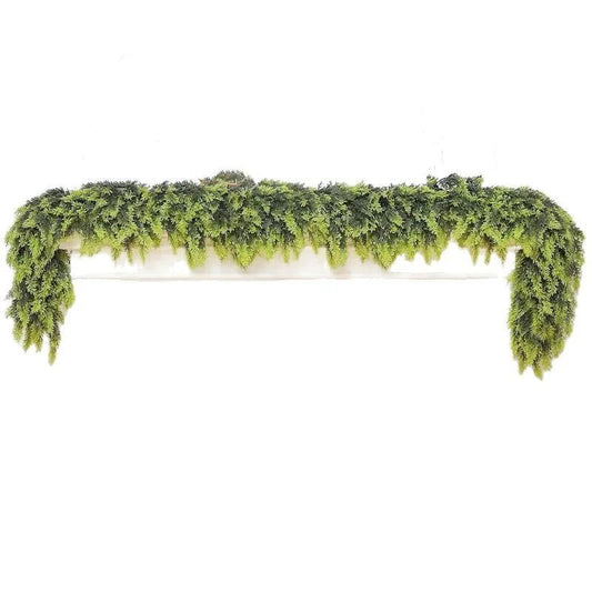 Christmas Cedar Garland Artificial Real Touch Thickness Realistic Greenery Pine Garland for Mantle Fireplace V1192-AZ-W-3678