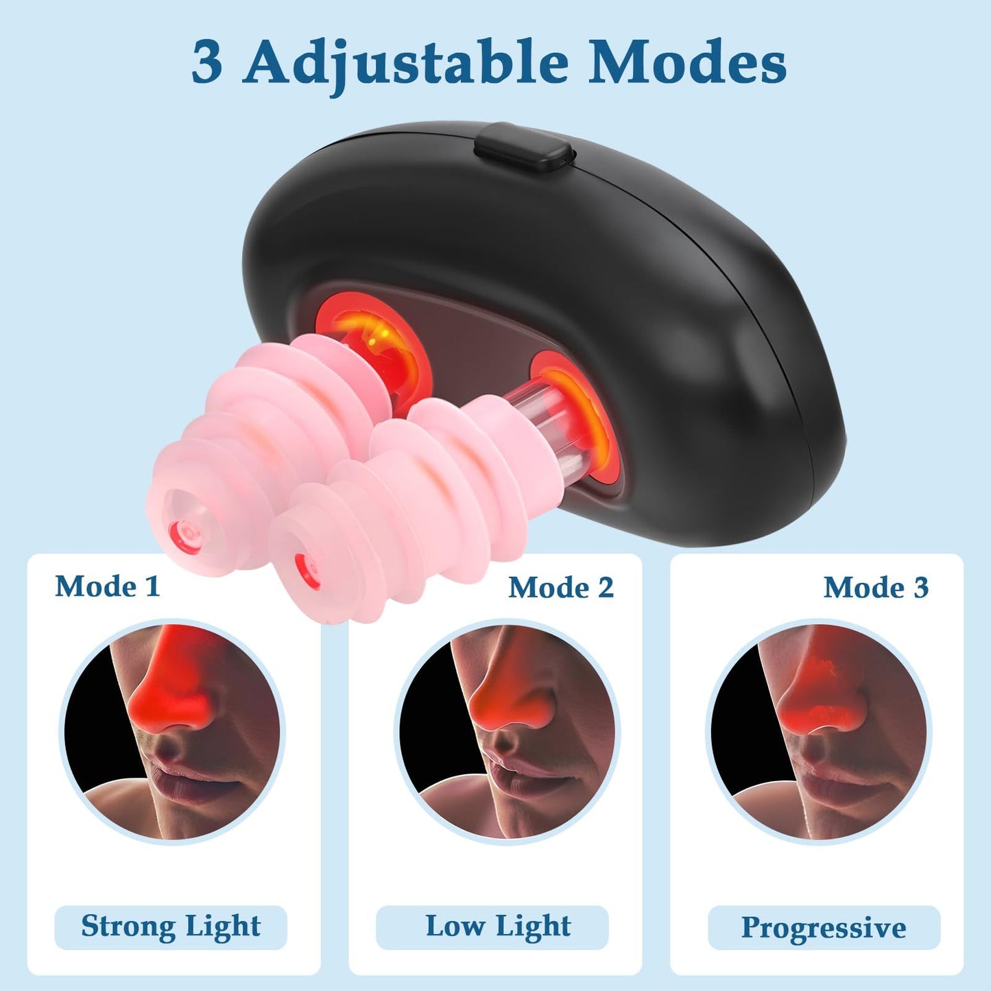 Red Light Nasal Therapy Device, Portable Red Light Therapy for Nose,Red Light Nasal Soothing Device V1192-AZ-W-3685