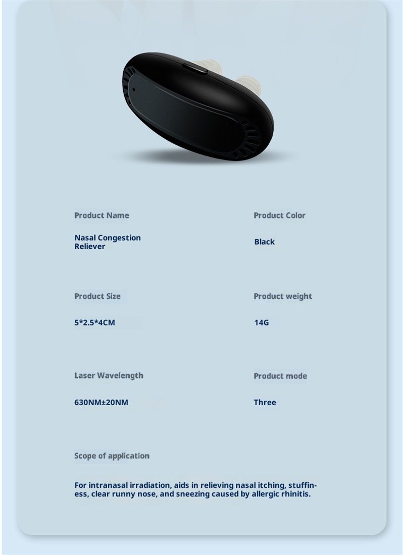 Red Light Nasal Therapy Device, Portable Red Light Therapy for Nose,Red Light Nasal Soothing Device V1192-AZ-W-3685