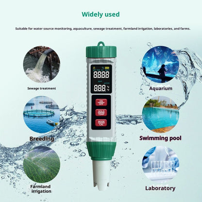 5 in 1 Water Quality Tester Pen Meter for Pools, Drinking Water Aquariums hydroponic Cooking Tester Measure V1192-AZ-W-3694