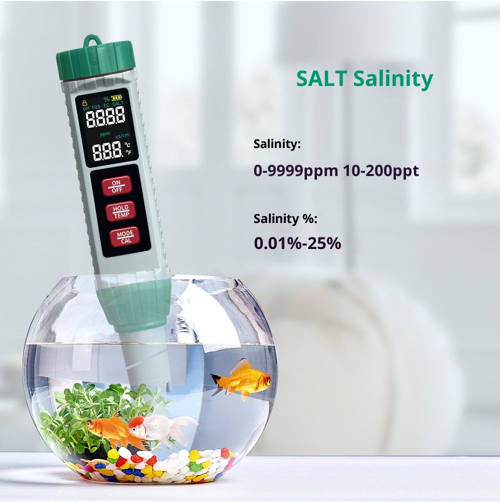 5 in 1 Water Quality Tester Pen Meter for Pools, Drinking Water Aquariums hydroponic Cooking Tester Measure V1192-AZ-W-3694