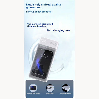 Timed Phone Lock Box for iPhone & Android - Self-Control Timer to Help Kids & Students Focus Back - V1192-AZ-W-3697