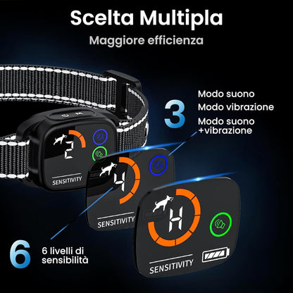 Bark Collar, Dog Bark Collar with 6 Adjustable Sensitivity, 3 Mode Beep/Vibration/Beep&Vibration, V1192-AZ-W-3698